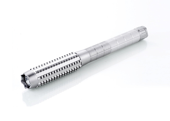 5W skidproof อลูมิเนียมฉุกเฉินตำรวจ LED ไฟฉาย Knurling พื้นผิว
