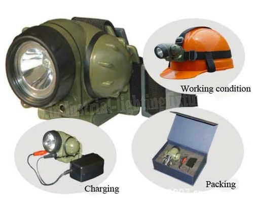 ความเข้มสูงกันน้ำแบบชาร์จไฟ 3 วัตต์ไฟ LED ไฟหน้าสำหรับพนักงานดับเพลิง