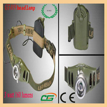 อายุยาว 3W Reachargeableled เหยียบไฟหน้าพลาสติก, ไฟ LED สูงไฟหน้า