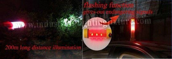 ไฟฉายไฟ LED สีเหลืองรถฉุกเฉิน LED แบบชาร์จไฟด้วยไฟ LED 9