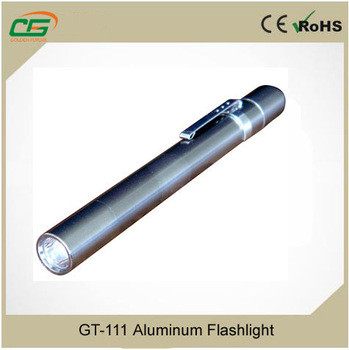 อลูมิเนียมแบบพกพาไฟฉาย LED Flashlight 2pcs AAA 1.5V ชาร์จไฟฉาย LED