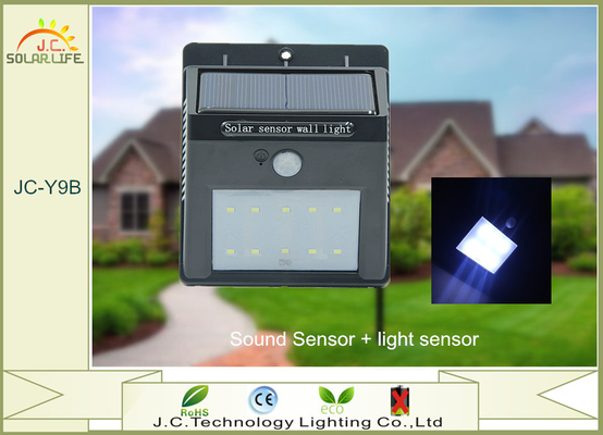 โคมไฟติดผนังขับเคลื่อนสูง 200LM SMD 2835 1W LED ด้วยพลังงานแสงอาทิตย์ Monocrystalline Silicon แผง