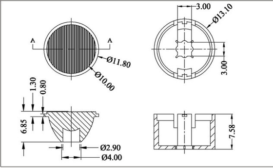 CE 13mm เหยียบ XBD QE Led ออปติคเลนส์ 15/120 ปริญญามุมของมุมมอง