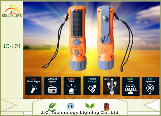 แบบพกพาแบบ Multi - ฟังก์ชั่นแบบชาร์จไฟฉาย LED ฉุกเฉินพร้อมวิทยุ FM