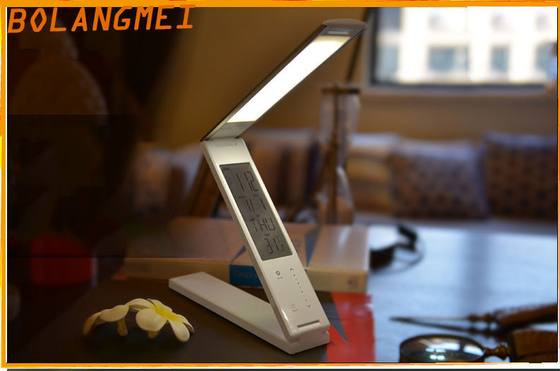 อลูมิเนียม USB โคมไฟตั้งโต๊ะ LED กับปฏิทินแอลซีดี / เตียง LED ไฟอ่านหนังสือ