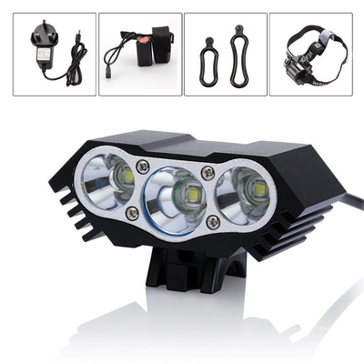 super bright 6000Lm 3x CREE XM-L U2 ไดนาโมจักรยานไฟอลูมิเนียม