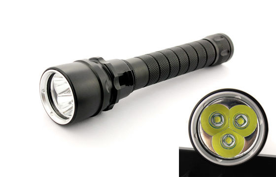 ดำ 6500K มืออาชีพดำน้ำไฟฉาย LED เหยียบ XM L2 ไฟฉาย LED ดำน้ำ