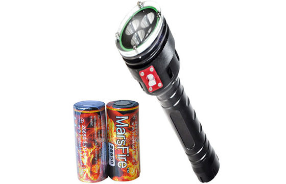 2400LM ไฟฉาย LED ดำน้ำสีดำ